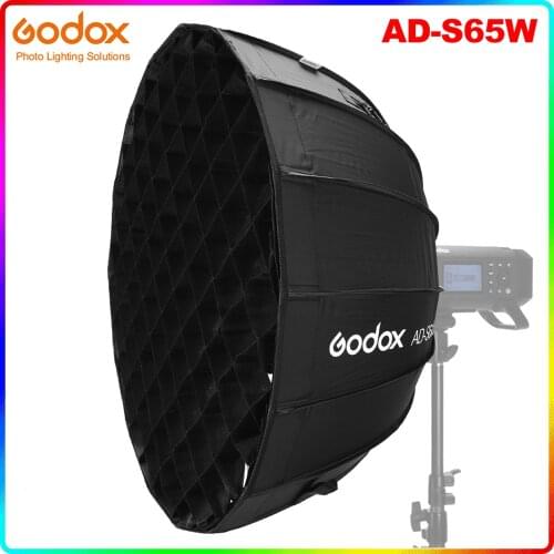 Godox AD-S65W Dome Parabolic Softbox 65cm / 25.6inch Accessories for Godox AD400Pro Flash Light White Interior Godox Mount