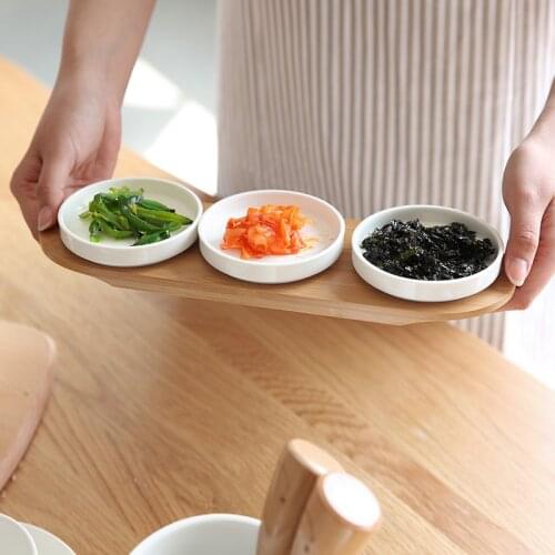 Europe Style Brief Multifunction white ceramic dished plates porcelain tableware solid seaoning snack dish small round plate S/L