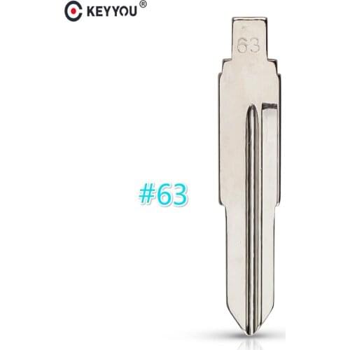 KEYYOU 10pcs/lot Metal Blank Uncut Flip KD Remote Key Blade Type #63 for Chery QQ6 NO. 63 Blade