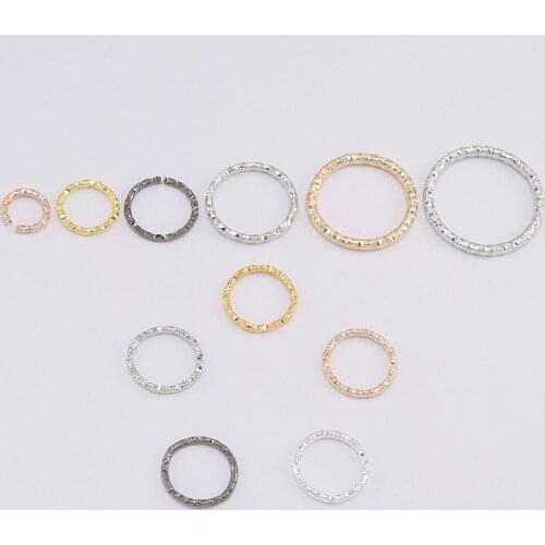 50-100pcs/lot 8-20mm Gold Jump Rings Round Twisted Split Rings Necklace Earrings Connectors For DIY Jewelry Making Supplies