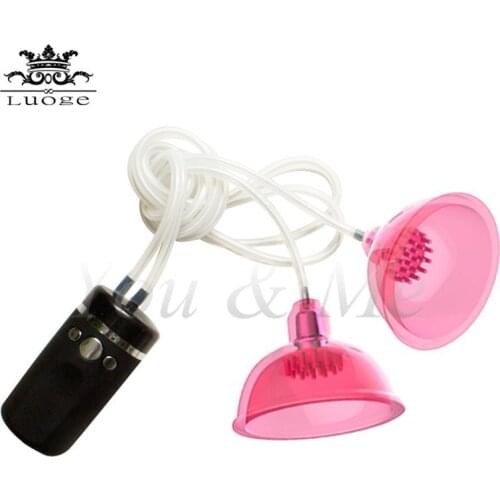 LUOGE USB Rechargeable Automatic Sucking Nipple Vibrating Breast Enhancer Enlargement Breast Pump Stimulator Sex Toys for Women