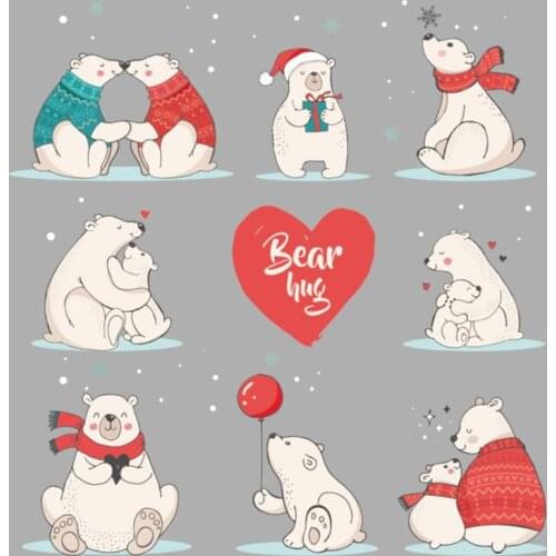 Lovely Cute Little white bear Iron-on Clothes Diy Accessory Heat Transfer Mom Baby Patches Stickers For Clothes Heat Transfers