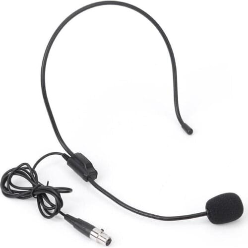 Mini XLR 3Pin TA3F Connector Wired Earhook Headworn Headset Condenser Microphone Improving Speech Gain Effectively