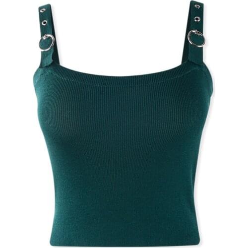 Neatie kiddie Fashion Streetwear Solid Knitted Slim Camis T-shirt Crop Tops Women Sexy Sleeveless Summer Clothes 2019