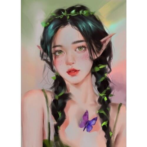 Diy 5D Diamond Painting Sexy Girl Elf Mosaic Embroidery Full Square Drill Rhinestone Cross Stitch Kit Home Decoration Artwork