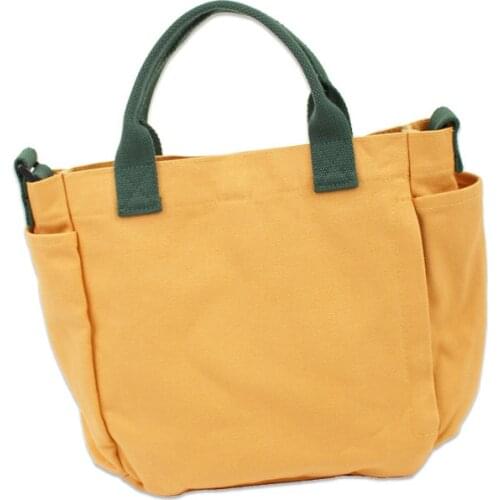 New Korean Version Sen Series Small Fresh Shoulder Bag Net Red Fashion Color Contrast Handbag Leisure Literature Canvas Handbag