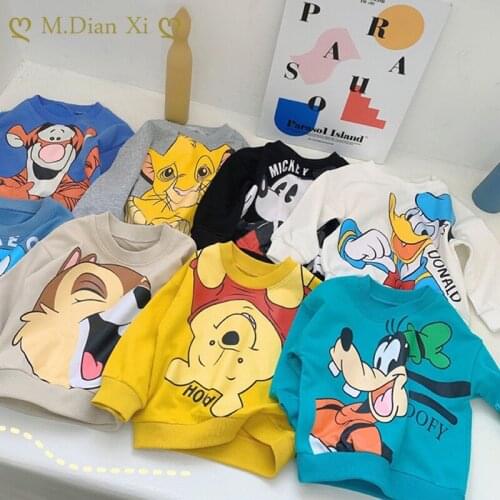 2-8Y Boys and Girls Hoodie Cartoon Pattern Autumn/Winter Jacket Childrens Sweatshirt Childrens Clothes Boys and Girls Pullover