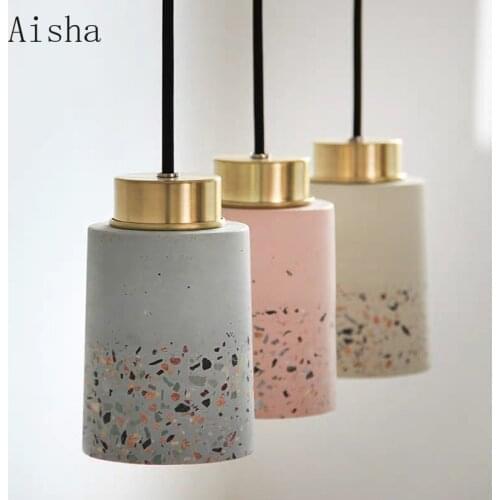 Nordic Cement Pendant Lights Vintage Bar Pendant Lamp Cafe Dinning Restaurant Bedside Living Room Lighting Fixtures Home Decor