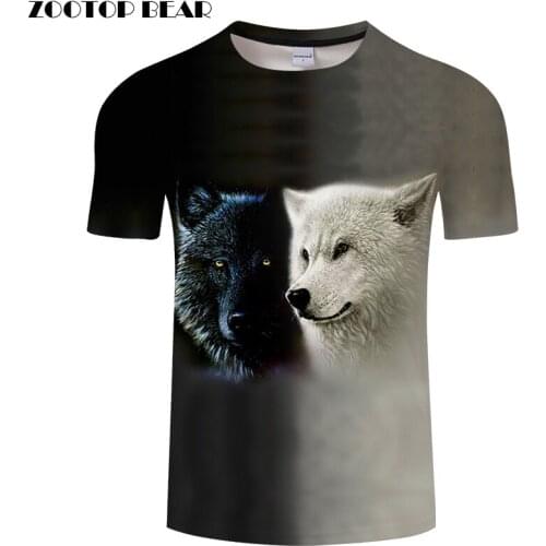 Grey tshirt Wolf t shirt Men Women 3D T-shirt Casual Tee Streatwear Top Harajuku Camiseta Short Sleeve Print DropShip ZOOTOPBEAR