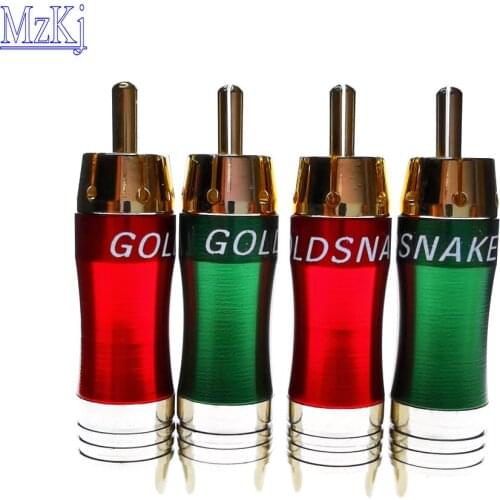 8PCS Hot New High Quality Gold Plated Welding RCA Plug Connector RCA Audio Plug For VCD/DVD