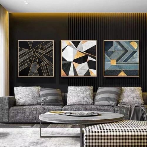 Modern Minimalist Geometric Color Block Poster Living Room Sofa Wall Background Wall Decoration Painting Core