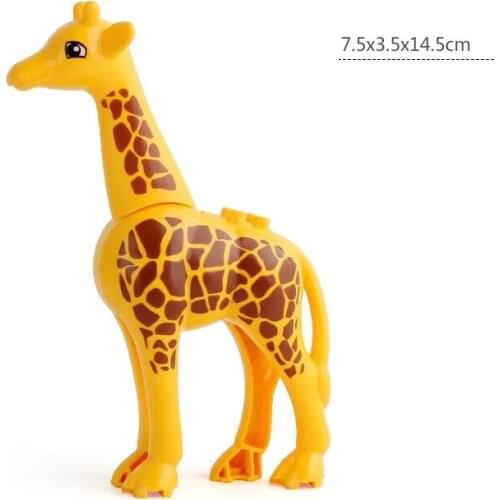 [MOC Hub] Giraffe Building Blocks Brick Horse Crocodile Gorilla Tiger Kids Toys Animal Lockings Figures Assemble