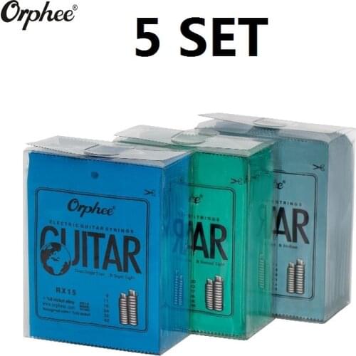 5 Set of Orphee RX15/17/19 Electric Guitar Strings Hexagonal Carbon Steel 10% Nickel Alloy 1st-6th Strings