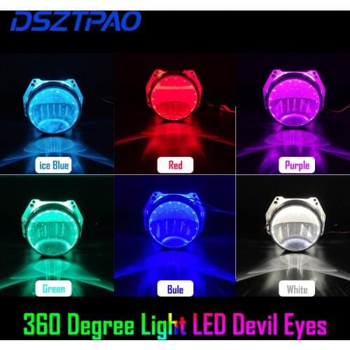 Demon Eye Led Light Devil Eyes For 3 2.5 Inch Car Head light Projector Lens Motorcycle HID Xenon Hella Q5 WST 360 Degree SMD