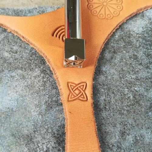 Advanced steel Geometric border pattern Hand-work unique design leather working tools carving punches stamp craft tools