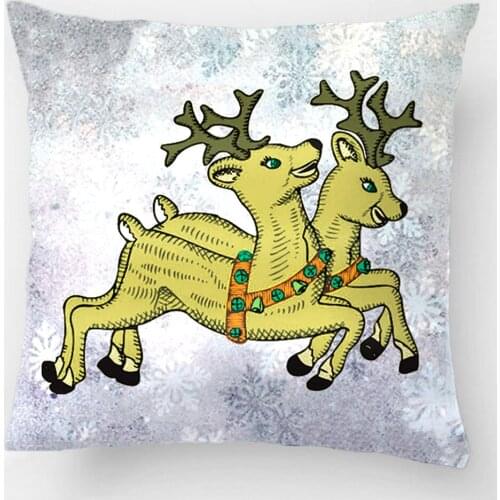Vintage Reindeer Throw Pillow Case Decorative Cushion Cover Pillowcase Customize Gift High-Quality By Lvsure For Car Sofa Seat