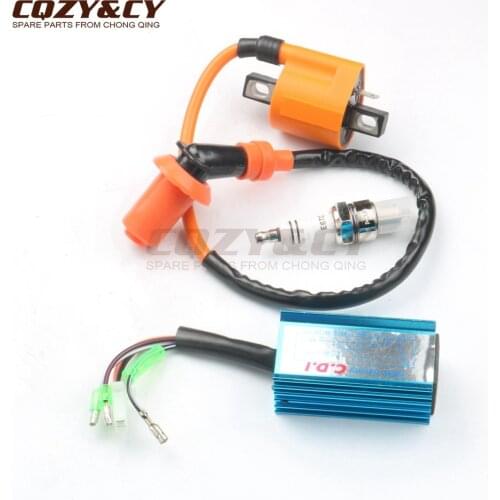 High Performance Racing CDI & spark plugs & Ignition Coil for JOG 50cc-90cc 1PE40QMB Scooter Moped 2 STROKE