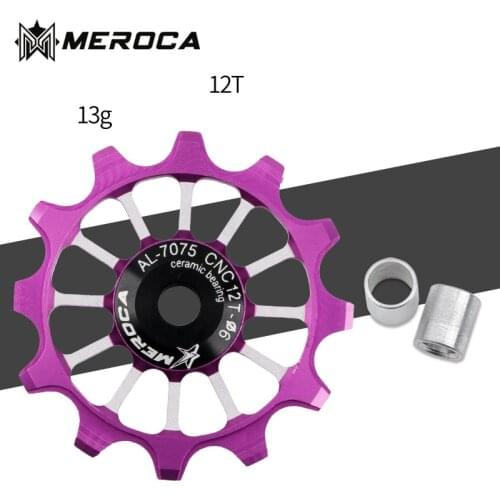 MEROCA 12T Road Bicycle Rear Derailleur Jockey Wheel Ceramic Bearing Pulley Iamok Folding Bike Guide