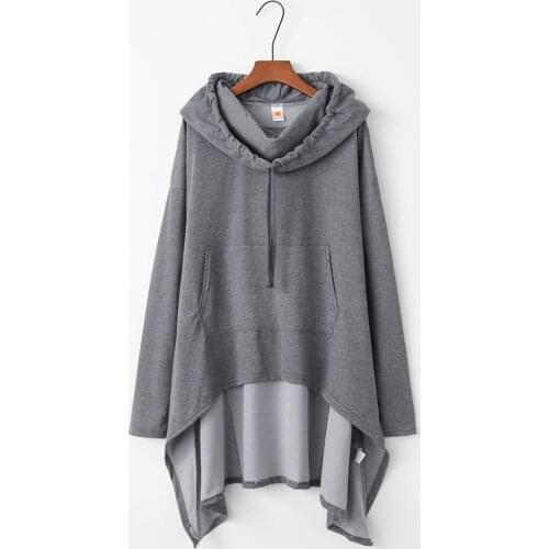Womens Sweatshirt Casual Solid Hoodies Hooded Sweatshirt Pullover Blouse O-Neck Jacket polerones mujer 2019 Shirt Cotton L1024