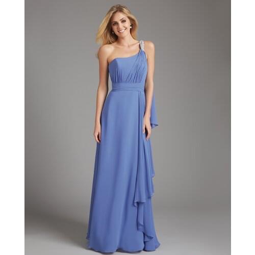 2016 vestido de festa sexy long party women elegant evening dress new style custom a-line one shoulder crystal free shipping