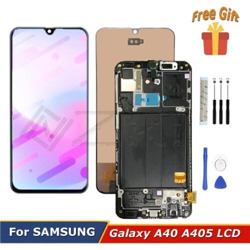 5.9" A405f Super AMOLED For Samsung Galaxy A40 LCD A405fn Display A405fn/ds Touch Screen Digitizer Assembly Replace SM-A405F/DS