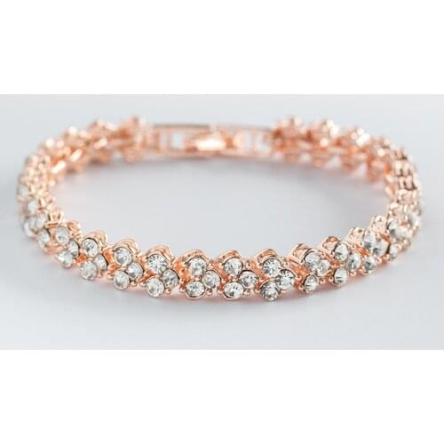 1 Row Hip hop Bling Iced Out Mens Zircon Bracelet Tennis 17.5cm Chain Bracelets For Women Men Jewelry CZ Link Chain Dropshipping