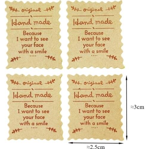 100 Pcs/lot Original Handmade Sealing Sticker Vintage kraft Stickers DIY Hand Made For Gift Cake Baking packaging Label