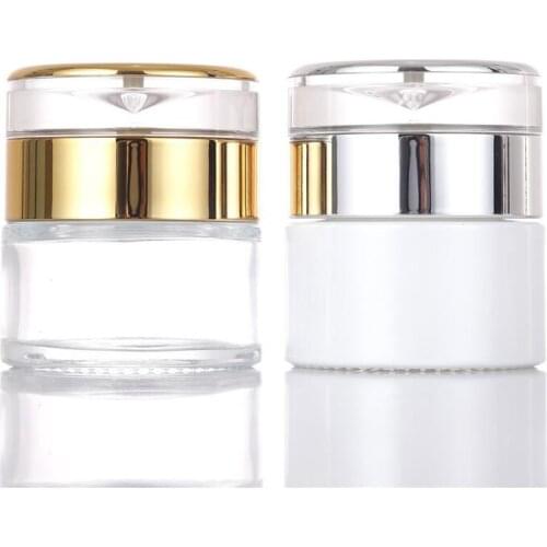 20G pearlwhite/transparent/green/glass bottle/ jar for cream/mask serum/ essence/moisturizer/wax cosmetic packing skin care jar