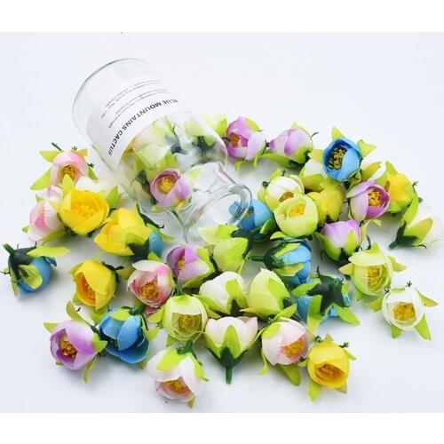 20/50 Pieces Wedding decorative flowers diy gifts box christmas decorations for home scrapbook garland silk tea bud roses head