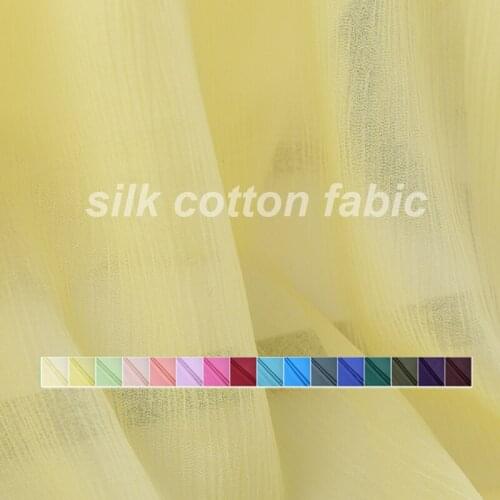 27Colors!108CM Wide 12MM Thin Solid Color Silk Cotton Fabric for Summer Suit Skirt Dress Clothes B037