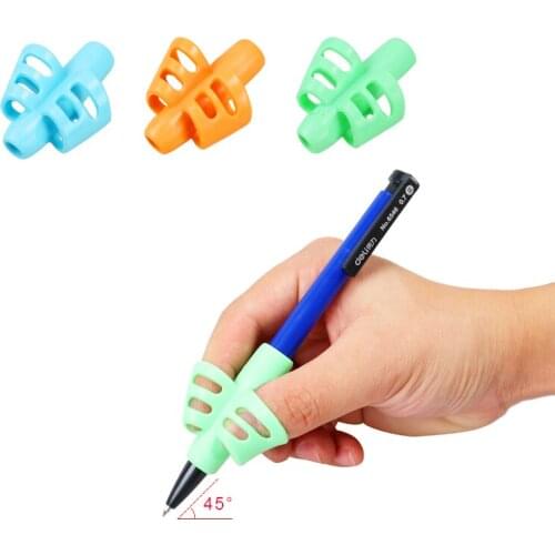 3pcs Children Writing Pencil Pan Holder Kids Learning Practise Silicone Pen Aid Grip Posture Correction Device for Students