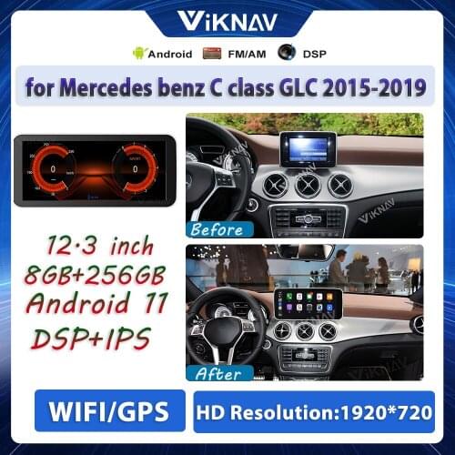 Android 11 256G car radio for Mercedes benz C class GLC 2015-2019 car 12.3 inchGPS navigation stereo dvd multimedia player