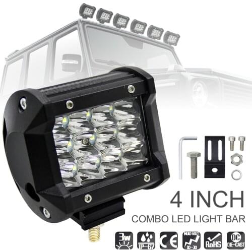 4 Inch 36W 5500LM DC 10 ~ 48 V Modified Car Light Top LED Light with Three Rows light Bars for Off-road Car / Pickup / Wagon