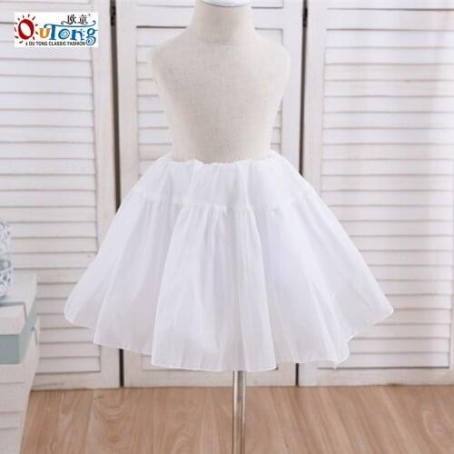 Outong Baby Girl Clothes Children Party Dress Petticoats Mesh Hoopless Flower Girls Underskirt Crinoline White Ballet Petticoat