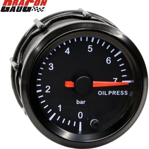 Dragon 52mm High Speed Stepper Motor 7 Colors Backlight Car Auto Oil Pressure Gauge 0-7 Bar Meter Instrument Free Shipping
