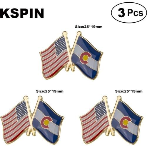 U.S.A & Colorado Frendship Lapel Pin Brooches Pins Flag badge Brooch Badges