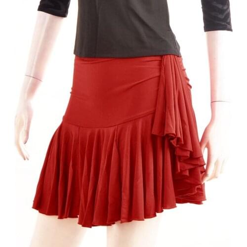 Exotic dance skirt Ballroom Dance Latin side side pull wrinkled small lotus skirt Latin dance L05