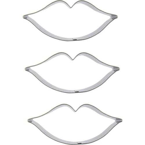 Big Lips shape 3 piece Cookie cutting molds, baking tools, cake decorating soft candy tools