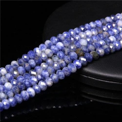 Sodalite Rondelle Faceted Beads 4*6MM Blue Natural Stone Spacer Bead For Jewelry Findings Necklace Earring Bracelet Accessories