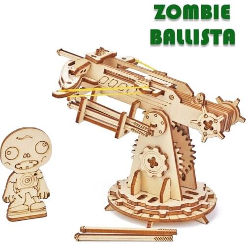 Siege Heavy Ballista Toy Model to Build 3D Wooden Mechanical Puzzle Construction Game Kit Self Assembly For Kids Gift