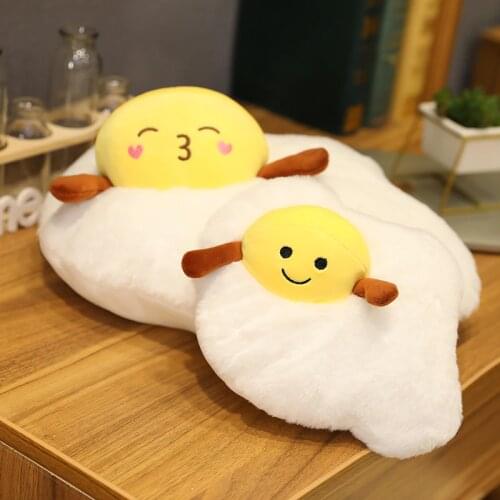 28cm Simulation Fried Egg Toy Plush Baby Toy Stuffed Cartoon Poached Egg Doll Soft Nap Pillow Kids Girl Birthday Funny Gift