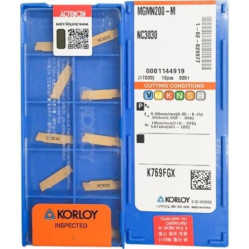 MGMN200-M NC3030 100% KORLOY Original carbide insert with the best quality 10pcs/lot free shipping