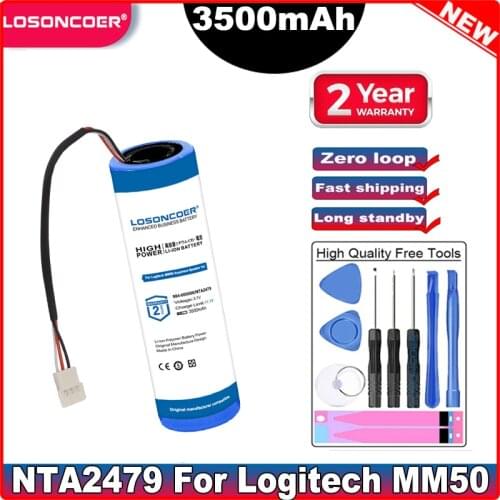 LOSONCOER 3500mAh NTA2479 For Logitech MM50, Pure-Fi Anywhere Speaker 1st Battery