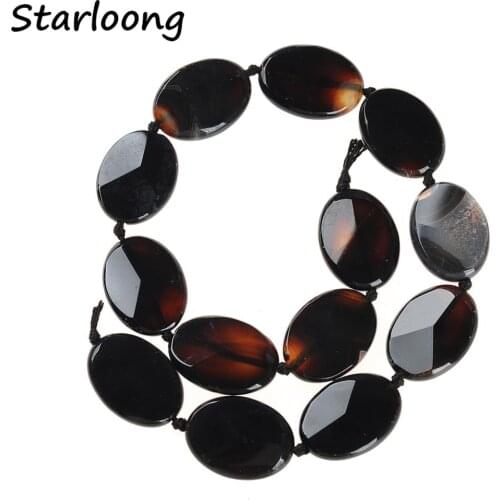 Natural Stone Round Water Drop Faceted Black Stripe Cracks Agates Druzy Loose Gem Strand Beads for DIY Jewelry Making Necklace