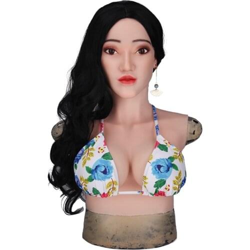 New Funny Silicone Realistic Elsa Mask With C Cup Breast Real Skin Feeling Cosplay Costumes Sex Toys For Drag Queen Crossdresser