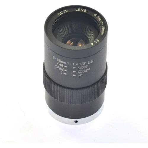 HD Manual Zoom Focus Lens for Industrial Camera 6-15mm CS Mount CCTV Lens for Industrial Microscope CCTV Camera