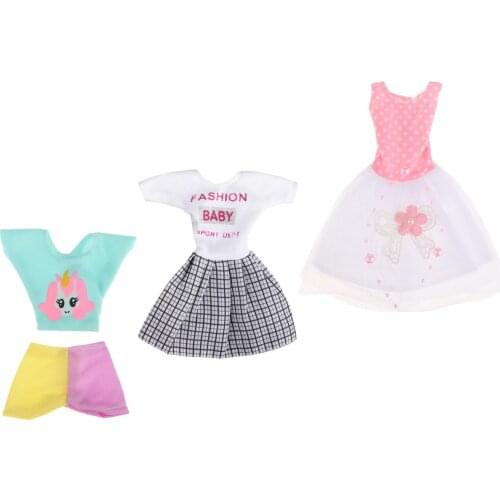 Adorable 12in Mini Girl Doll Clothes Shoes Set Dolls Party Outfits Kids Toys