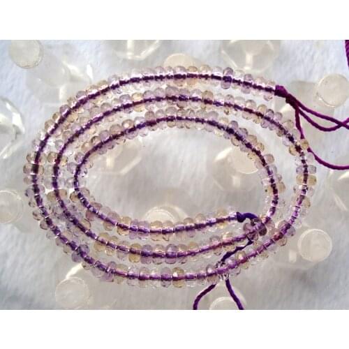Natural Ametrine Faceted Rondelle 3*5mm Loose Beads For Jewelry Making DIY Bracelet Necklace Earrings