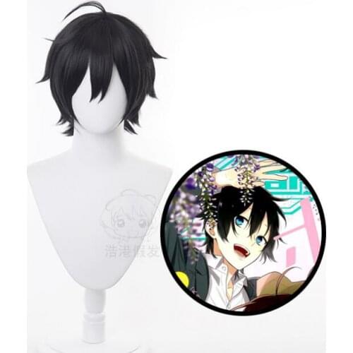 30cm Miyamura Izumi Black Short Wig Cosplay Costume Heat Resistant Synthetic Hair Hori-san to Miyamura-kun Horimiya Wigs