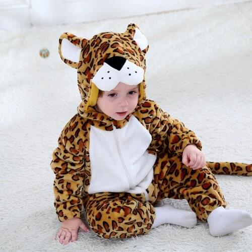 SAILEROAD Baby Tiger Kigurumi Cute Animal Pajamas Set Kids Warm Flannel Onesie Sleepwear Children Cosplay Costume